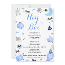 Hey Boo Blue Ghost Halloween Cumpleaños