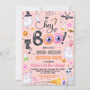 Invitación Hey boo chica de cumpleaños de Halloween invitar A
