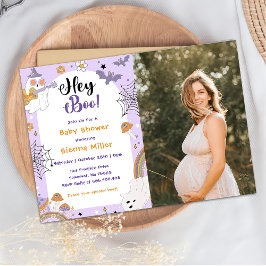Invitación ¡Hey Boo! Fotomía en Baby Shower de Fantasma de Ha
