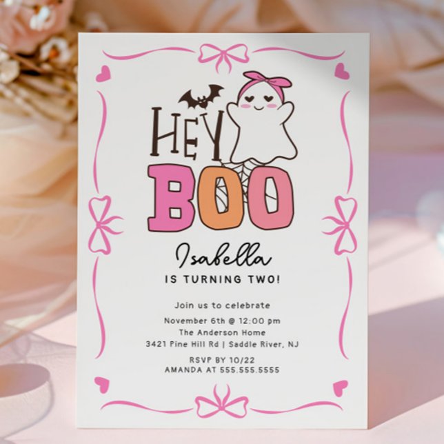 Invitación Hey Boo Ghost Birday Party (Subido por el creador)
