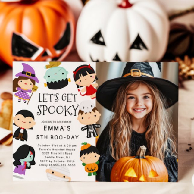 Invitación Hey Boo Ghost Photo Birday (Subido por el creador)