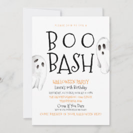 Invitación Hey Boo Halloween Fantasma Cumpleaños
