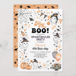 Invitación ¡Hey Boo! Halloween Ghost Spooktacular Cumpleaños