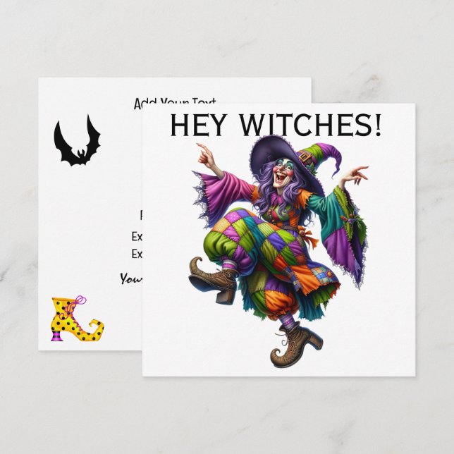 Invitación ¡Hey brujas! (Anverso / Reverso)