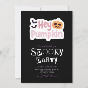 Invitación Hey Calabaza Jack Halloween Minimalista moderno
