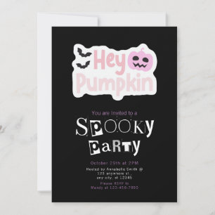 Invitación Hey Calabaza Jack Halloween Minimalista moderno