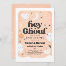 Hey Ghoul Peach Chica Ghost Baby Shower