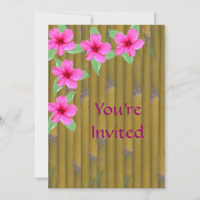 Invitación Hibisco en bambú (Anverso)