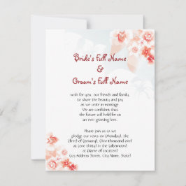 Invitación Hibisco hawaiano en naranja rojo