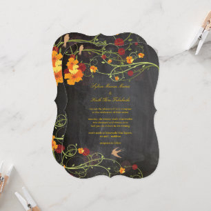 Invitación Hibiscus Amarillo Traga Boda Floral de cartón