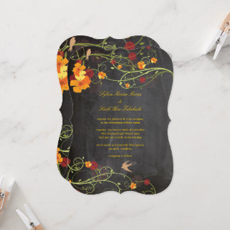 Invitación Hibiscus Amarillo Traga Boda Floral de cartón