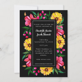 Invitación Hibiscus and Dahlias Virtual Boda