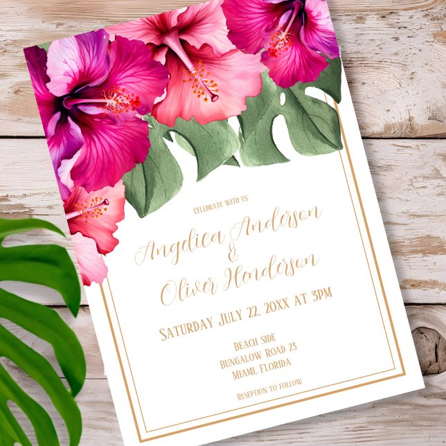 Invitación Hibiscus boda (Subido por el creador)