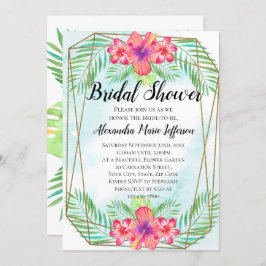 Invitación Hibiscus Flower Watercolor Beach Shower