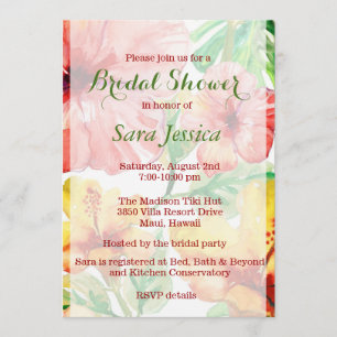 Invitación Hibiscus Flowers Bridal Shower