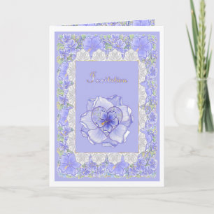 Invitación Hibiscus & lace BLUE