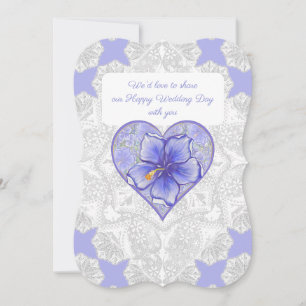 Invitación Hibiscus & lace BLUE