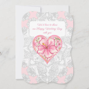 Invitación Hibiscus & lace PINK