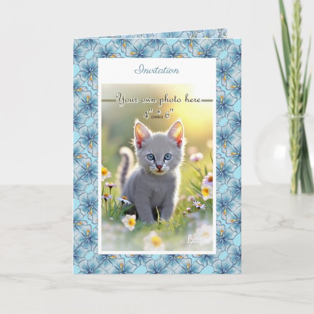 Invitación Hibiscus & lace TURQUOISE (Anverso)