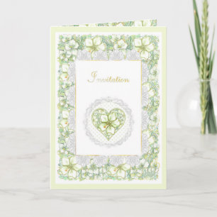 Invitación Hibiscus & lace WHITE