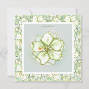 Invitación Hibiscus & lace WHITE