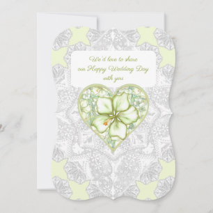 Invitación Hibiscus & lace WHITE