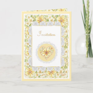 Invitación Hibiscus & lace YELLOW