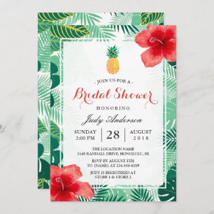 Invitación Hibiscus Pineapple Tropical Hawaiian Hibiscus Brid
