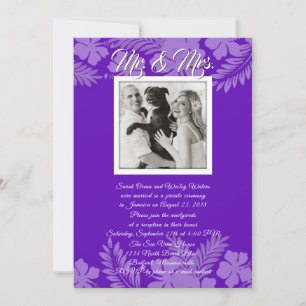 Invitación Hibiscus púrpura deja sólo recepción de fotos