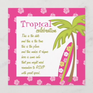 Invitación Hibiscus Surfboard