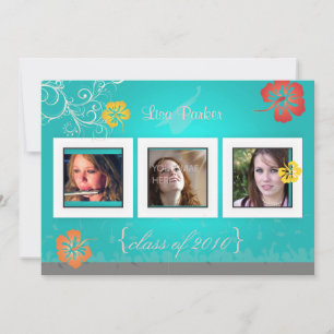 Invitación Hibiscus/Swirls/flores tropicales