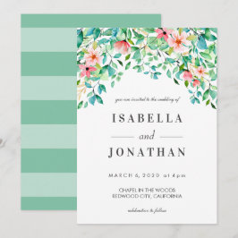 Invitación Hibiscus tropical | boda de color de agua