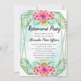 Invitación Hibiscus Tropical Luau Beach Retirement Fiesta