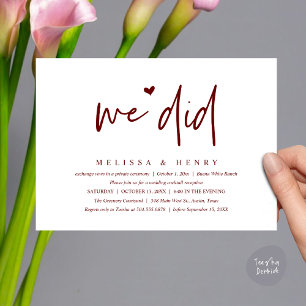 Invitación Hicimos La Cena Moderna De Recepción De Bodas