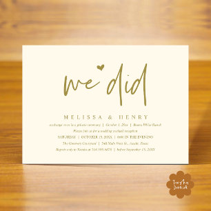 Invitación Hicimos La Cena Moderna De Recepción De Bodas
