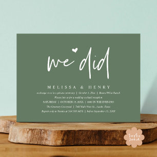 Invitación Hicimos La Cena Moderna De Recepción De Bodas