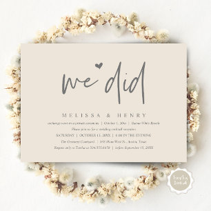 Invitación Hicimos La Cena Moderna De Recepción De Bodas