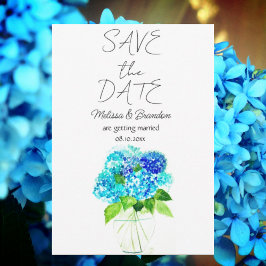Invitación Hidrangea Azul acuarela Floral Boda Rústico