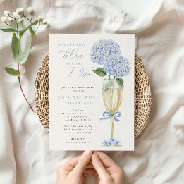 Invitación Hidrangea azul Algo Ducha de novia azul