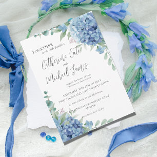 Invitación Hidrangea Azul Boda floral