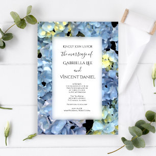 Invitación Hidrangea Azul Boda floral