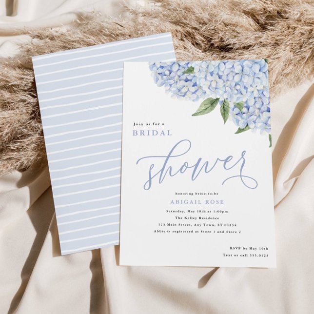 Invitación Hidrangea Azul Flores Gran Florencia Ducha Bridal (Subido por el creador)