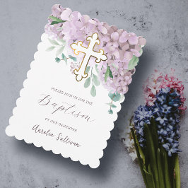 Invitación Hidrangea Baptismo de Rubor
