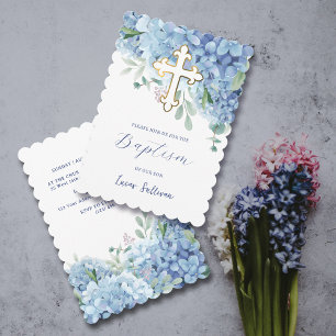 Invitación Hidrangea Bautismo