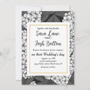 Invitación Hidrangea blanca