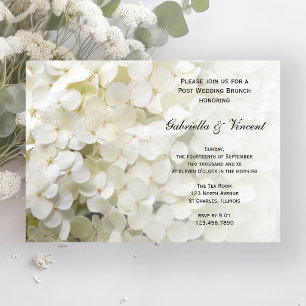 Invitación Hidrangea Blanca Floral Post Boda Brunch
