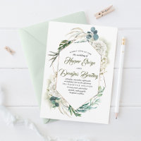 Hidrangea blanca y vegetación Boda floral moderna