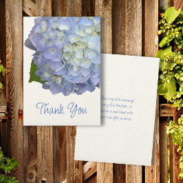 Invitación Hidrangea Blue Flower Mensaje de agradecimiento