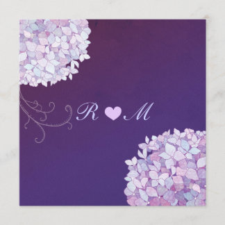 Invitación Hidrangea + Boda floral de ciruela cardíaca