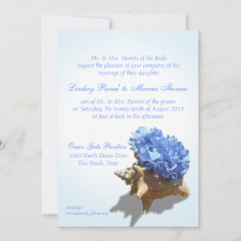 Invitación Hidrangea costera y Boda de Shell
